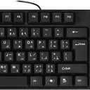 MCSaite Wired Arabic/English Computer Keyboard, Full-Size Keyboard, 104-keys, USB Plug-and-Play, Foldable Stands, Compatible with PC, Laptop