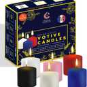 Candle Charisma Multicolor Unscented Votive Candles - 10 Hour Burn time - Set of 72 for Dinner, Wedding, Halloween and Holiday Decorations