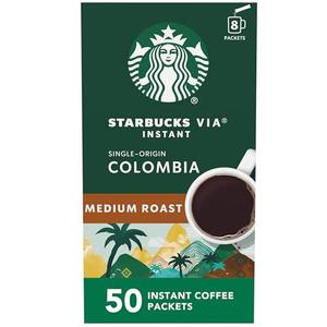 Starbucks VIA Ready Brew Colombia Coffee, 50-Count (EXP 05/04/26)