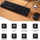 LTC NB681 Nimbleback Wired 65% Mechanical Keyboard, RGB Backlit Ultra-Compact 68 Keys Gaming Keyboard with Hot-Swappable Switch and Stand-Alone Arrow/Control Keys (Hot Swappable Red Switch, Black)