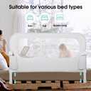 NUTIKAS Baby Bed Rail Guard for Toddlers - 47" Toddler Bed Side Rails for Twin, Full, Queen Bunk Size Bed Swing Down Bedrail Extral Tall Child Safety Side Railing Guards for Kids