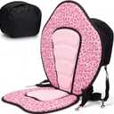 Vinsot 1 Set Kayak Paddle Board Seat Back Support,Pink Leopard | Universal, with 4 Straps, Storage Bag, Adjustable, kayak seat, paddleboard accessories, Comfortable Cushion for Water Sports, 12 x 15.75 x 18 inches/30.48 x 40.01 x 45.72 cm