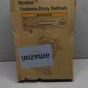 MoreFeel Collapsible Baby Bathtub for Newborn with Thermometer & 1 Hooded Towel & 1 Soft Floating Cushion,Portable Travel Bathtub with Drain Hole, Durable Foldable Baby Tubs for Infants to Toddler (Grey)