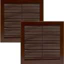 Vent Systems 8" x 8" Inch (Opening Dimensions) - Pack of 2 - Plastic Brown Soffit Vent Cover - Flat Square Air Vent Grille - Air Vent Deflector - HVAC 10" x 10" Inch (Overall Dimensions)