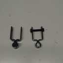 2 Pcs 1-1/2'' X 1-1/2'' Square Post Female Hinges 5/8'' Pintle Square Chain Link Fence Gate Post Galvanized Steel Hinge with Bolts and Nuts for Repairing and Replacing Fence Gate(Black)