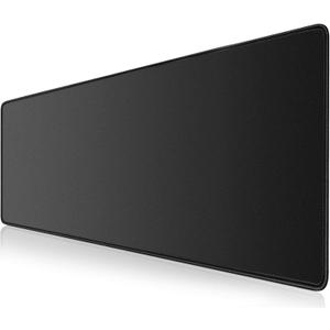 KTRIO Large Gaming Mouse Pad with Superior Micro-Weave Cloth, Extended Desk Mousepad with Stitched Edges, Non-Slip Base, Water Resist Keyboard Pad for Gamer, Office & Home, 35.4 x 15.7 in, Black