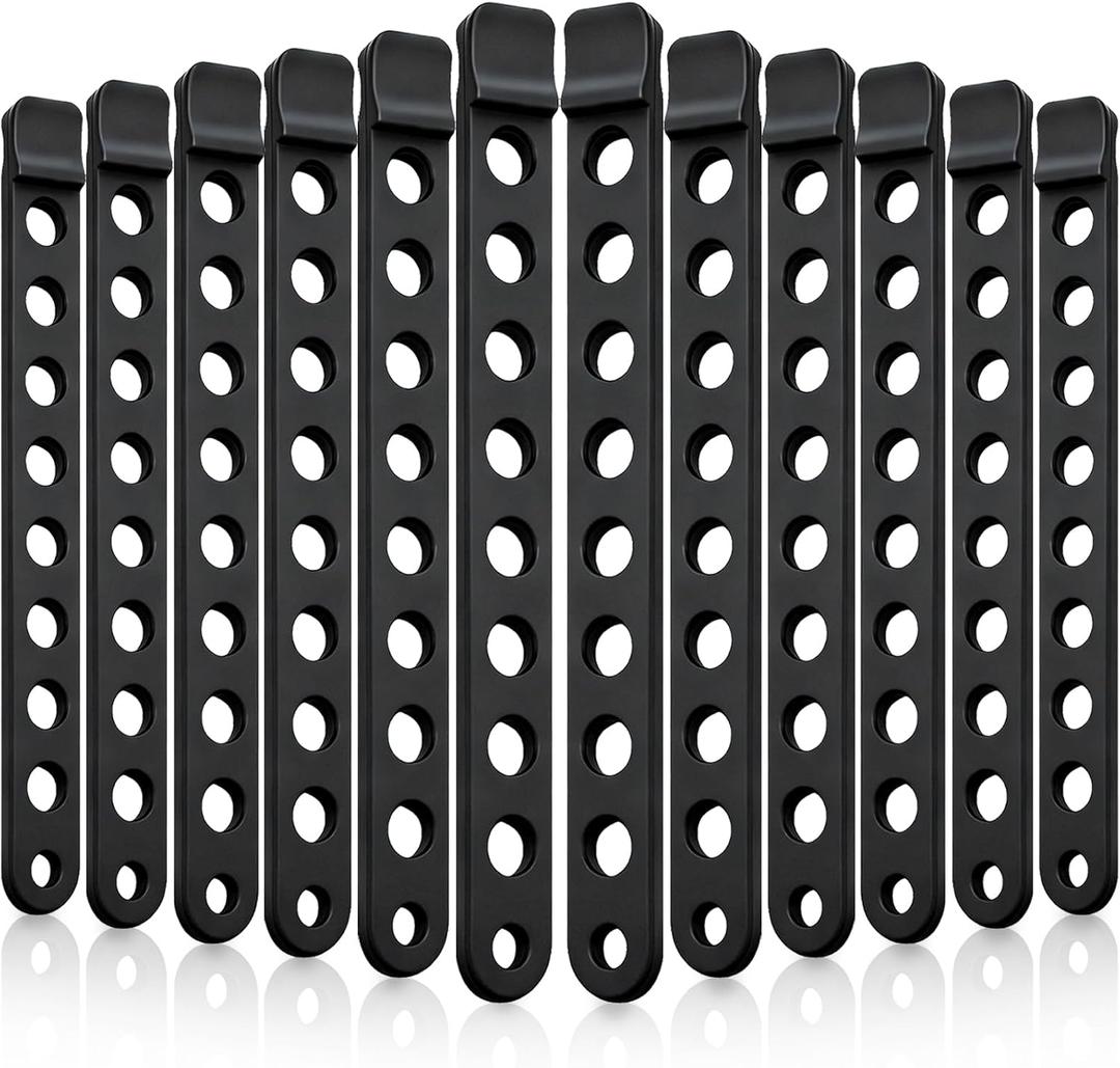 12 Pieces Rubber Bike Rack Straps, Bicycle Wheel Strap Replacement, Bike Cradle Carrier Wheel Stabilizer Strap with Holes for Outdoor Activities Car Rack, Cradle Tie Down