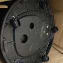 Black standing floor fan