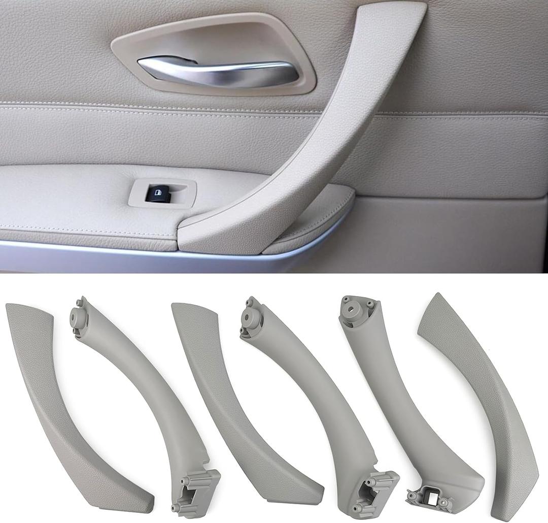 Compatible with BMW 3 Series E90 E91 2006-2012 Door Handle | 6PCS Interior Passenger Side Left+Right Door Pull Handles Replacement Assembly Set For BMW 323i 325i 328i 328xi 330i 335i