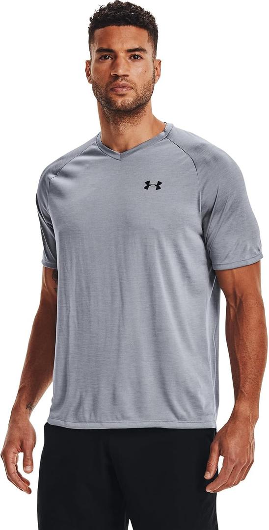 Under Armour Men's UA Tech V-Neck Short Sleeve 3XLT Gray