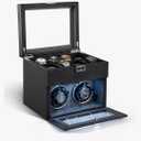 Automatic Watch Winder,Double Watch Winder and 8 Extra Storage Display Box with LED Light,Japanese Quiet Motor,Adjustable Watch Pillows,AC Adapter,Father’s Day Gift for Men