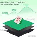 Large Mahjong Mat with Carrying Bag, Anti Slip and Noise Reduction Mahjong Table Mat for Poker, Card, Board & Tile Games 31.5 x 31.5 Inches (Green)