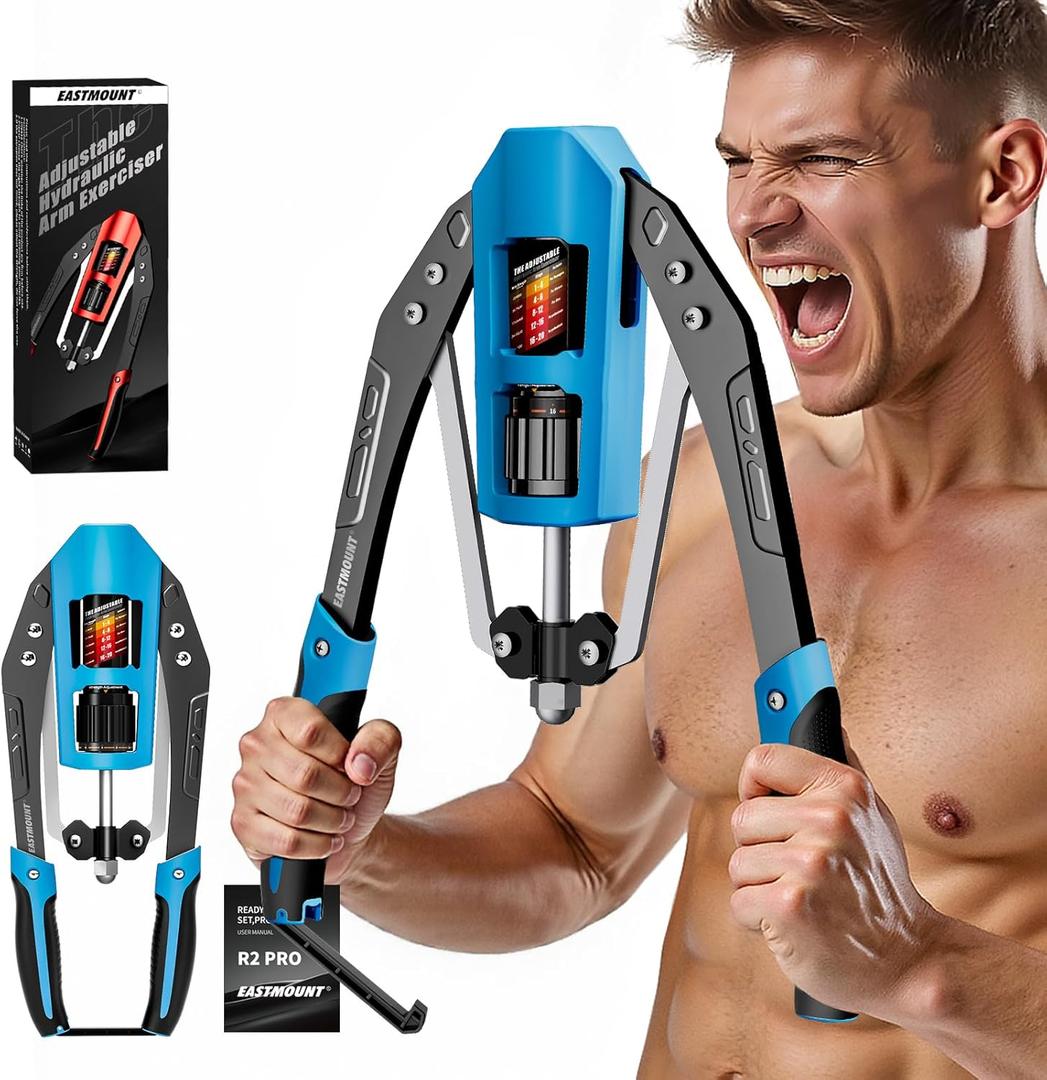 EAST MOUNT Twister Arm Exerciser - Adjustable 22-440lbs Hydraulic Power, Home Chest Expander, Shoulder Muscle Training Fitness Equipment, Arm Enhanced Exercise Strengthener (Black&Blue)