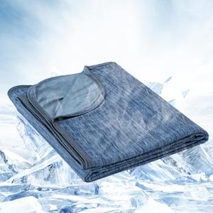 OIGAE Cooling Blanket for Hot Sleepers - Soft & Lightweight Summer Cold Blanket for Night Sweats | Perfect for Bed, Couch, Sofa (Dark Blue, 96" x 120")