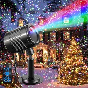 Christmas Laser Projector Light Outdoor: RGB 3 Colors Firefly Moving Laser Lights, IP65 Waterproof Star Projector Lights Show Decor for Garden Yard Holiday Party, Christmas Halloween New Year Gift