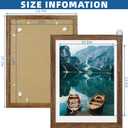 Hongkee 12x16 Picture Frame Set of 2, Rustic Brown Wood Style - Display 12 x 16 Poster without Mat or 11x14 Picture with Mat, Wall Mounting Horizontal and Vertical
