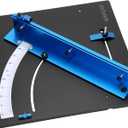 Table Saw Crosscut Sled, Precise Crosscuts & Miter with Protractor Scale Zero-Clearance Edge & Adjustable Fence, Security Stable Cross-cutting Accessories for Table Saw