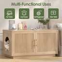 Zeibospri Fluted Cat Litter Box Enclosure, Hidden Litter Box Cabinet