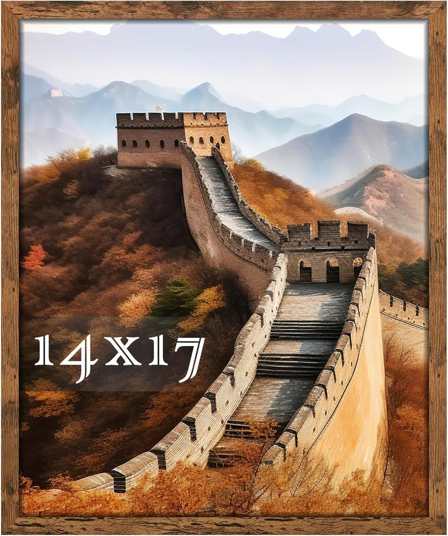 14x17 Picture Frame, Photo Frame for Wall Mounting Display, Brown