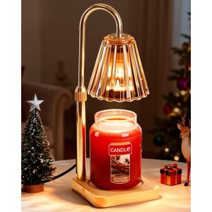 Marycele Candle Warmer Lamp with Timer for Yankee Candles, Adjustable Height Wax Melt Warmer, Birthday Gifts for Mom Women Sister, Vintage Amber Glass Lamp, Thanksgiving Decorations for Home Decor