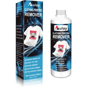 DTF Ink Print Remover Liquid for Fabrics Rapid Remover Letter Remover DTF Print Remover Solution Fabric Fixer Print Remover 250ML for T-Shirt Bag