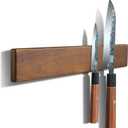 Magnetic Knife Strips, Magnetic Knife Holder for Wall 16 Inch, Acacia Wood Knife Magnetic Strip Use as Knife Bar, Knife Holder for Kitchen Utensil Organizer, Without hooks (16" No Hooks)