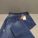 Womens Denim Cargo Pants Flap Pocket High Waisted Stretchy Straight Wide Leg Jeans, M