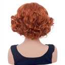 Short Copper Red Wavy Wigs for Women Auburn Curly Natural Synthetic Wig Ginger Middle Part Full Wig for Role Play,Halloween,Daily Use