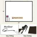 MaxGear White Board for Wall 24" x 18", Double Sided Dry Erase Board, Magnetic White Board Hanging Whiteboard for Home, School, Office, Black Frame