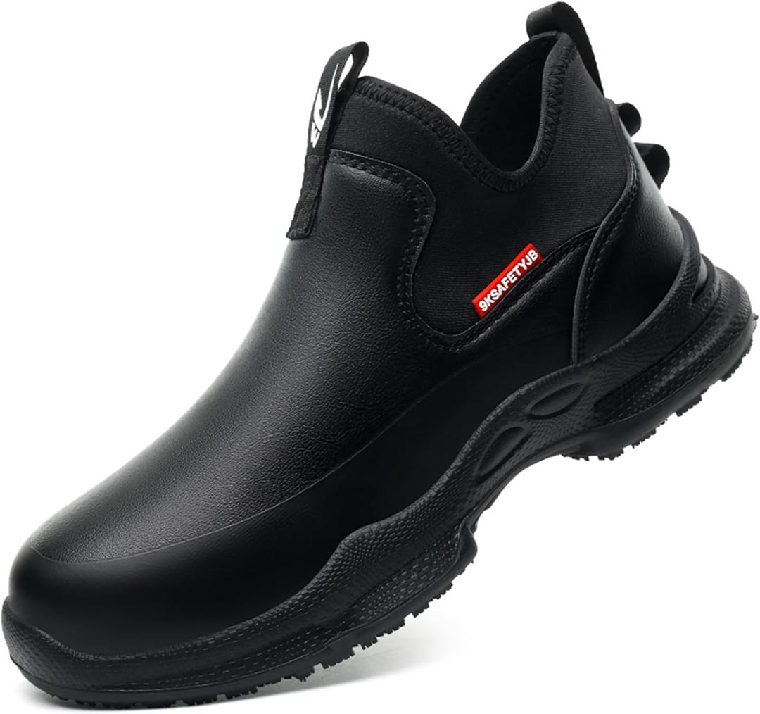 Men's Anti-Slip and Waterproof Work Shoes Comfortable Slip-on Shoes for Kitchen and Restaurant, Size: T100 