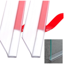 Nuanchu 2 Pcs Clear Vinyl Angled L-Type Seal Strip with Pre-Applied Self Adhesive Backing Bathroom Threshold Water Strip Shower Door Seal Strip for Gap Less Than 11/16-73 Long Frameless Shower Door