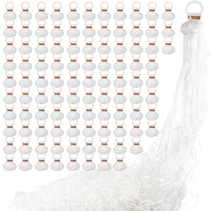 No Mess Streamers 100pack, White Confetti Poppers,Hand Throw Party Poppers No Mess for Birthday, Graduation, Wedding Send Off, Engagement Party FavorsWhite 100Pack