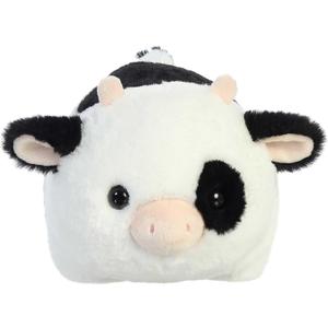 Aurora Adorable Spudsters Tutie Cow Stuffed Animal - Round Shape Makes for Comforting Cuddles - Perfect for Kids All Ages and Animal Loving Adults - White 10 Inches