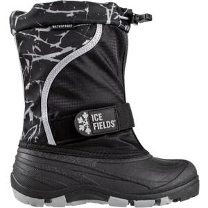 Ice Fields Snowblaster Little Kid High Snow Winter Boots, Warm, Waterproof Shell, Black, Size 1 US