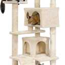 Yaheetech 54in Cat Tree Tower Condo Furniture Scratch Post for Kittens Pet House Play (Beige)