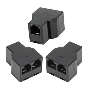 3Female Telephone Splitter Adapter Cable,Telephone Landline Cable Connector and Separator (RJ12 6P6C-3 Pack)