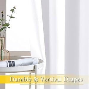 NICETOWN Silver Grey Small Window Blackout Curtain Panels for Bedroom, Thermal Insulated Grommet Top Blackout Draperies and Drapes (2 Panels, W42 x L45 -Inch) (42"W x 45"L (Pack of 2), White)