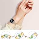 Wearlizer Compatible with Apple Watch Bands 41/40/38/44/45/46/49/42mm Women, Dressy Fancy Metal Chain Pretty Strap Designer Gold Silver Link Bracelet for iWatch Ultra SE Series 10 9 8 7 6 5 4 3 2 1