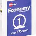 Avery Economy View 3 Ring Binder, 1" Round Rings, 1 White Binder (05711)