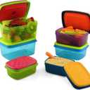 Fit & Fresh Kids' Healthy Lunch Set, 14-Piece Value Reusable Container Set with Removable Ice Packs, Leak-Proof, BPA-Free, Portion Control, Multicolor