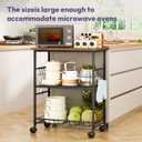 SWTYMIKI Rolling Kitchen Microwave Cart - 3 Tier Microwave Table Stand with Storage Basket and Hooks, Kitchen Utility Cart on Wheels, Coffee Cart Shelf Rack Organizer for Living Room Office, Balcony