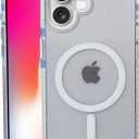 for iPhone 16 Case,MagSafe Compatible,Matte Soft Slim Shockproof Cover,Anti-Fingerprint,Anti-Yellowing,Anti-Scratch Back,Magnetic Phone Case for Women,Girl,Cute,Girly,Clear