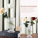 Vintage Glass Vases Set of 3 for Centerpieces, Ribbed Embossed Base Vases for Wedding & Home Decor, 7" H x 4" D  Decorative Glass Containers for Flowers & Organization (3)