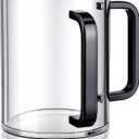 Dingion Judaica Hand Washing Cup with Dual Handles 5" Acrylic Clear Negel Vasser Washing Cup for Netilat Yadayim Jewish Ritual Kohanim(Clear, Black Handle)