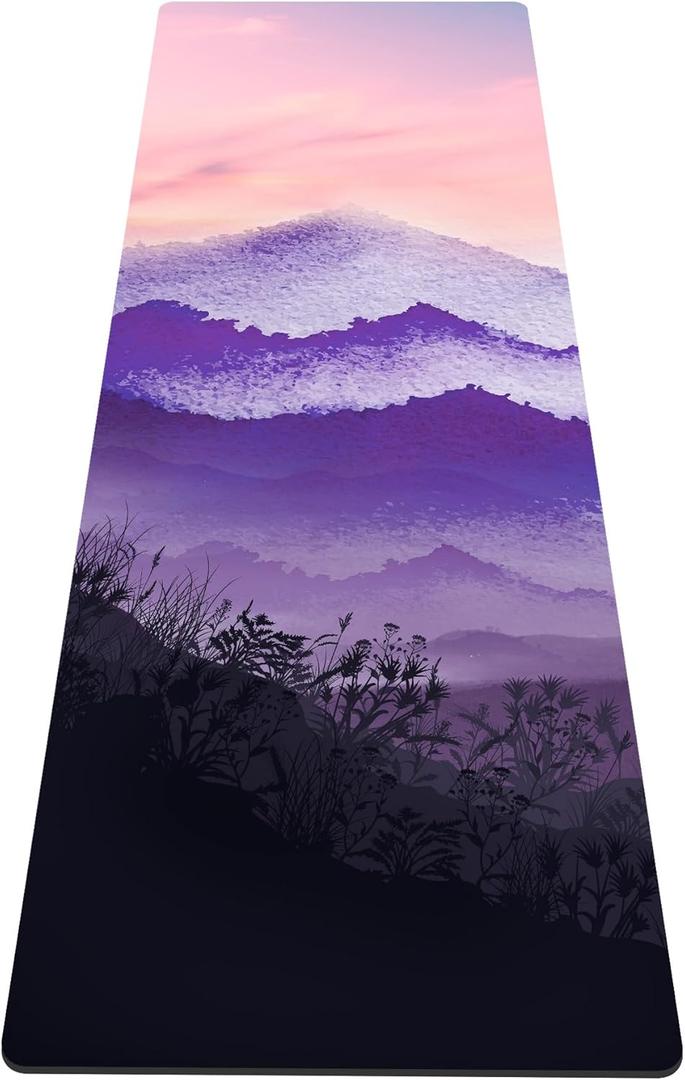 nuveti Yoga Mat Print Extra Thick TPE Non Slip Fitness Exercise Mat with Carrying Bag,72"x24" Extra Thick 6MM Exercise & Workout Mat for Yoga, Pilates Fitness and Floor Exercises (DieXue)