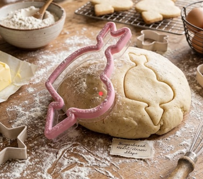 4 x Grippy Cupid Cookie Cutters, Pink Heart