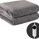 Heated Blanket Twin Size, Cozy Plush Warm Electric Blanket with 10 Heating Levels & 8 Hours Auto Off, Fast Heating, Machine Washable, ETL and FCC Certified, 62"x84" Grey (Gray)
