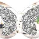Butterfly Shaped Mirror for Home Dcor, Crystal Crushed Diamond Silver Mirror,10X15 Butterfly Decorations for Room Decor for Kids Nursery Classroom Wedding Dcor