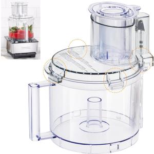 4 Locking Tabs Bowl DLC-005AGTXT1 Cover DFP-14NWBCT1 Food Processor 14-cup Work Bowl Kit Replacement with Pusher DLC-2014PT1,Fits Cuisinart DFP-14, DFP-14BCN, DFP-14BCNY