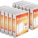 Cardinal Economy 3-Ring Binders, 1.5", Round Rings, Holds 350 Sheets, ClearVue Presentation View, Non-Stick, White, Carton of 10 (90631)